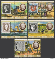 Niue 241-245, 245a, MNH. Mi 246-255, Bl.20. Sir Rowland Hill. Coach, Dove, Ship, - Niue