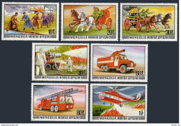 Mongolia 970-976, MNH. Mi 1091-1097. Fire Fighting, 1977. Truck,Helicopter,Pump, - Mongolia