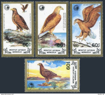Mongolia 1700-1703, MNH. Michel 1991-1994. Wildlife Conservation, 1988. Eagles. - Mongolia