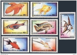 Mongolia 1639-1645, 1646, MNH. Mi 1836-1842, 1843 Bl.119. Tropical Fish 1987. - Mongolië