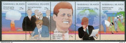 Marshall 200-204a Strip, MNH. Michel 194-198. Tribute To John F.Kennedy, 1988. - Marshallinseln