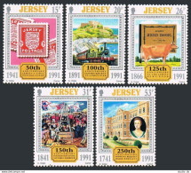 Jersey 563-567, MNH. Michel 544-548. Jersey First Postage Stamps, 50th Ann.1991. - Jersey