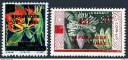 Guinea 168-169, MNH. Michel 1-2. Overprinted 1959. Flowers, Banana. - Guinea (1958-...)