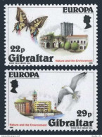 Gibraltar 483-484, MNH. Michel 503-504. EUROPE CEPT-1986. Butterfly, Gull, Hotel - Gibraltar
