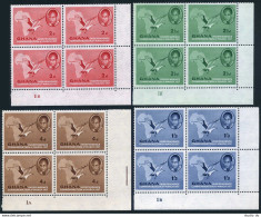 Ghana 1-4 Bl/4,MNH.Mi 1-4. Independence,1957.Kwame Nkrumah,Pulm-nut Vulture,Map. - VorausGebrauchte