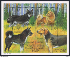Finland 794 Ad Sheet, MNH. Michel Bl.5. Finnish Kennel Club, 1989. Dogs. - Nuevos