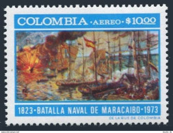 Colombia C587,MNH.Mi 1253. Battle Of Maracaibo,150th Ann,1973.Ships.By M.Rincon. - Colombie