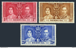 Bermuda 115-117, Hinged. Mi 98-100. Coronation 1937. King George VI, Elizabeth. - Bermudas