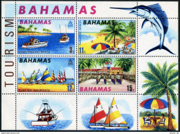 Bahamas 293a, MNH. Michel Bl.1. Tourism 1969. Game Fishing Boats,Paradise Beach, - Bahama's (1973-...)