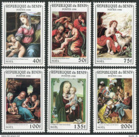 Benin 836-841,842, MNH. Mi 771-776,Bl.15. Christmas 1996. Raphael, Murillo,Vinci - Bénin – Dahomey (1960-...)