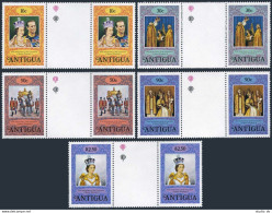 Antigua 508-512 Gutter, MNH. Michel 504a-508a. QE II Coronation-25, 1978. - Antigua Y Barbuda (1981-...)