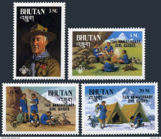 Bhutan 559-562,563,MNH.Michel 990-993,Bl.131. Girl Guides-75,1986.Baden Powell. - Bhutan