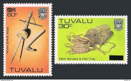 Tuvalu 207, 230, MNH. Michel 197-198. Handcrafts, New Value Surcharged, 1984. - Tuvalu (fr. Elliceinseln)