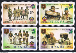 Uganda 351-354,355,MNH.Michel 338-341,Bl.36. Scouting Year 1982.Baden-Powell, - Uganda (1962-...)