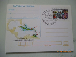 Cartolina Postale "GENOVA '92 CELEBRAZIONI COLOMBIANE" Annulli Filiatelici - 1991-00: Marcophilia