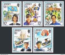 Jersey 356-360, MNH. Mi 350-354. International Youth Year IYY-1985. Scouting. - Jersey