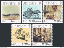 Jersey 406-410, MNH. Mi 388-392. Paintings By Edmund Blampied, 1986. Horse, Dog. - Jersey