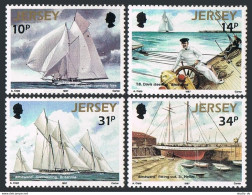 Jersey 414-417, MNH. Mi 396-399. Racing Schooner Westward, Davis, Britannia,Dock - Jersey