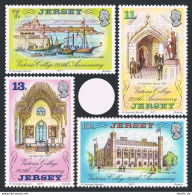 Jersey 179-182, MNH. Mi 164-167. Victoria College, 125, 1977. Sir Galahad,Ships. - Jersey