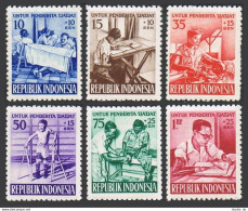 Indonesia B98-B103, MNH. Michel 190-195. Rehabilitation Of Invalids, 1957. - Indonesien