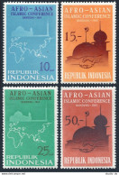 Indonesia 651-654, MNH. Mi 465-468. Afro-Asian Islamic Conference, 1965. Mosque. - Indonésie