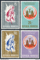 Indonesia 655-658, MNH. Mi 469-472. Afro-Asian Conference, 10th Ann.1965. Scrool - Indonésie