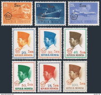 Indonesia 659-667,MNH.Michel 473-481. Train,Ship,Plane,President Sukarno,1965. - Indonesia