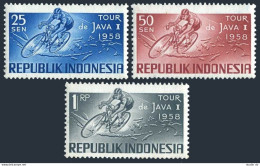 Indonesia 465-467,MNH.Michel 229-231. Bicycle Tour Of Java,1958. - Indonesien