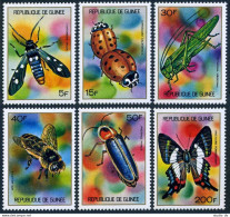 Guinea 636-641, MNH. Mi 661-667. Butterflies, Beetles, 1973. Syntomedia Epilais, - República De Guinea (1958-...)