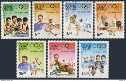 Guinea Bissau 489-495,CTO.Mi 690-696. Olympics Los Angeles-1984.Swimming,Fencing - Guinée-Bissau