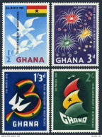 Ghana 71-74, MNH. Michel 73-76. Independence Day, 1960. Eagles, Dove, Ship. - Preobliterati