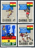 Ghana 340-343,MNH. Mi 351-354. Olympics Mexico-1968. Hurdling,Boxing,Soccer,Flag - Prematasellado