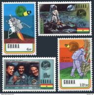 Ghana 386-389,389a Imperf, MNH. Michel 397-400, Bl.39B. Man's Moon Landing. 1970 - Préoblitérés