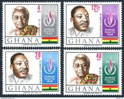 Ghana 348-351, 351a, MNH. Michel 359-362, Bl.35. Human Rights Year IHRY-1968. - VorausGebrauchte