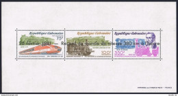 Gabon C252 Sheet,MNH.Michel 783-785 Bl.44. George Stephenson,1981.Speed Record. - Gabón (1960-...)