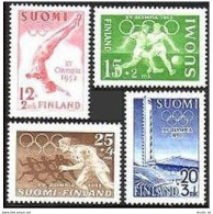 Finland B110-B113, MNH. Mi 399-402. Olympic Helsinki-1952. Diving, Soccer,Runner - Nuevos