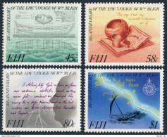 Fiji 603-606, MNH. Mi 599-602. Epic Voyage Of William Bligh, 1989. Ship, Map. - Fiji (1970-...)