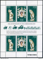 Fiji 384 Sheet, MNH. Mi 372-374 Klb. QE II Coronation,25th Ann. 1978.Hart.Iguana - Fidji (1970-...)