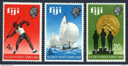 Fiji 280-282, MNH. Mi 252-254. South Pacific Games 1969. Javelin, Yachting,Medal - Fiji (1970-...)