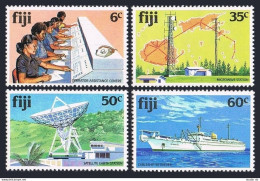 Fiji 445-448, MNH. Michel 439-442. 1981.Satellite Earth Station, Cable Ship,Map. - Fiji (1970-...)