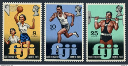 Fiji 321-323, MNH. Mi 292-294. Games 1971. Basketball, Running, Weight Lifting. - Fidji (1970-...)