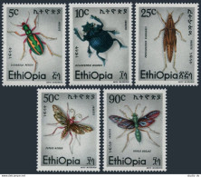 Ethiopia 854-858, MNH. Michel 940-944. Insects 1977. Cicindela Petitii, - Ethiopia