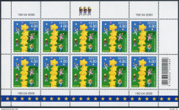 Estonia 394 Sheet Three Stars, MNH. Michel 371 Klb. EUROPE CEPT-2000. Stars. - Estland