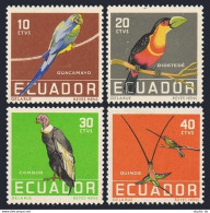 Ecuador 634-637, MNH. Mi 956-959. Birds 1958. Macaw,Toucan, Condor,Hummingbirds. - Ecuador