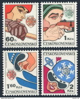 Czechoslovakia 2095-2098, MNH. Army Games 1977. Ice Hockey, Biathlon, Skiing. - Unused Stamps