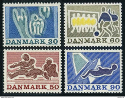 Denmark 482-485, MNH. Mi 514-517. Sport 1971: Swimming, Gymnastics, Soccer,Sail. - Unused Stamps