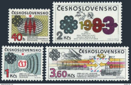 Czechoslovakia 2450-2453, MNH. Mi 2705-2708. World Communications Year WCY-1983. - Ungebraucht