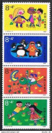 China PRC B7-B10 Strip, MNH. Michel 2000-2004. IYC-1989. Drawings. Penguins, Bird. - Blocs-feuillets