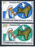 Christmas Isl 59-60, MNH. Mi 59-60. Christmas 1973. Mother And Child, Map, Bird. - Christmas Island