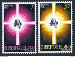 Christmas Island 61-62, MNH. Michel 61-62. Christmas 1974, Mother And Child - Christmas Island